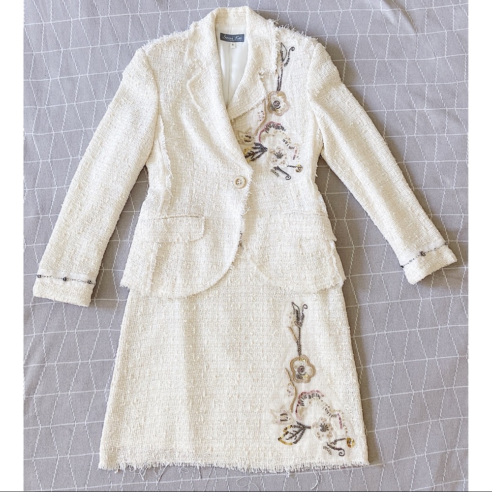 French Vintage Skirt Suit Set